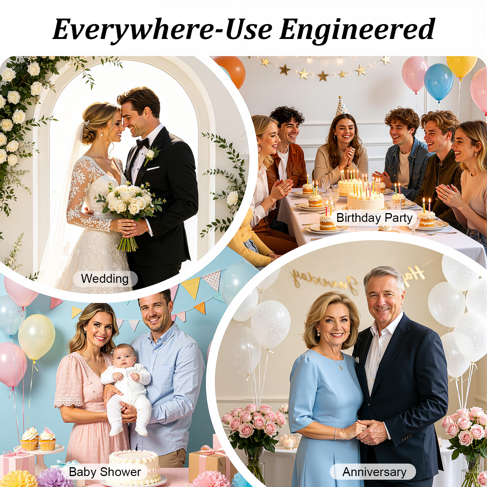 2.4 x 2.4 m Gold Wedding Arch  - Wedding Balloon Arch incelemesi ve fiyatı