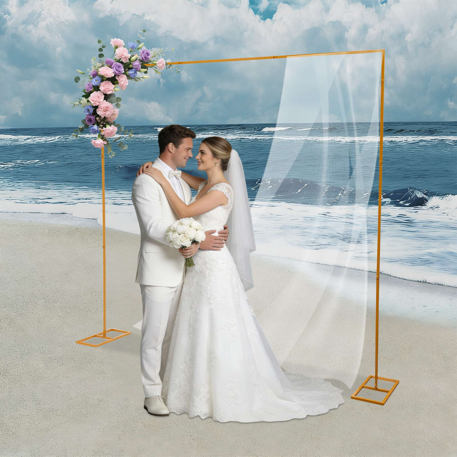 2.4 x 2.4 m Gold Wedding Arch  - Wedding Balloon Arch incelemesi ve fiyatı