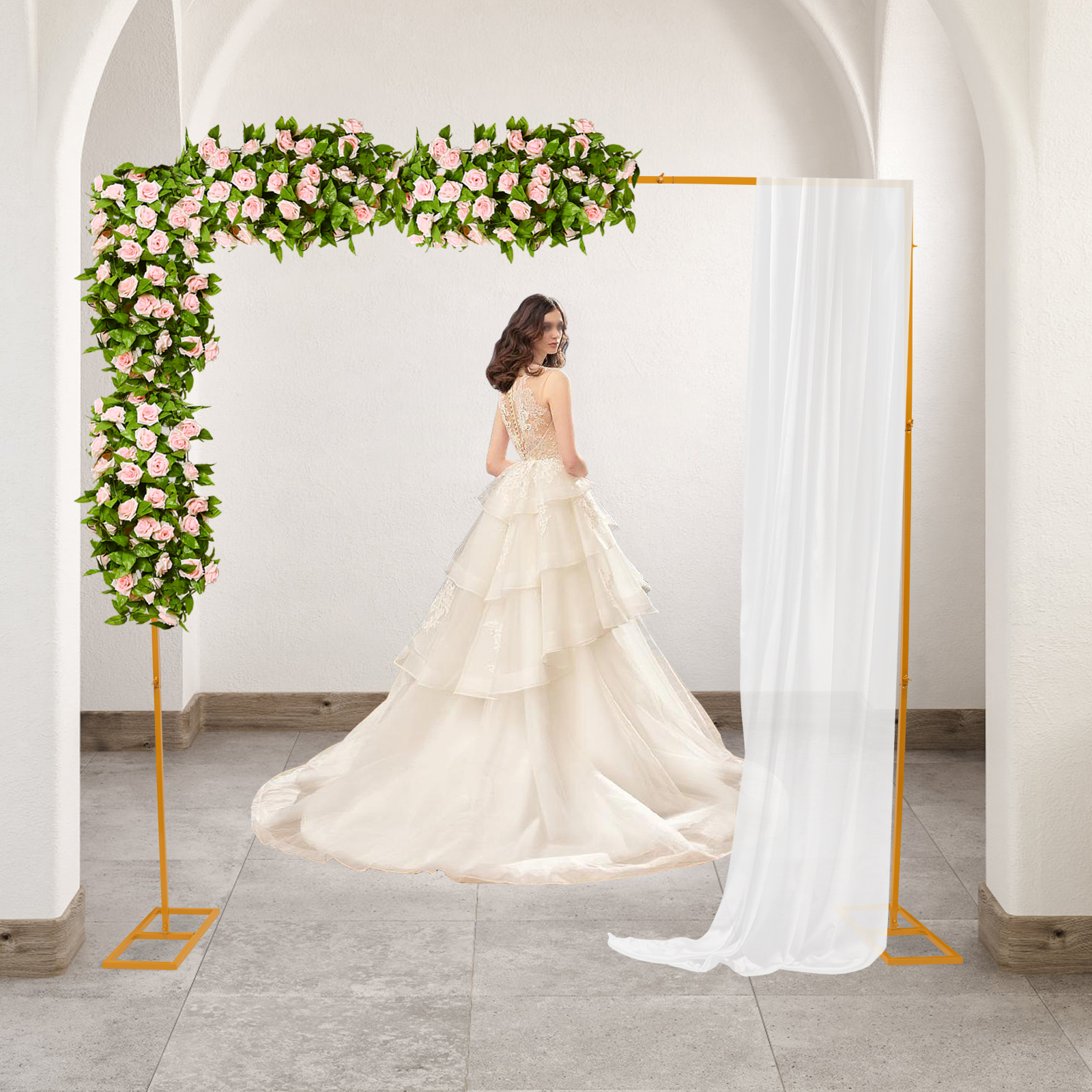 2.4 x 2.4 m Gold Wedding Arch  - Wedding Balloon Arch incelemesi ve fiyatı