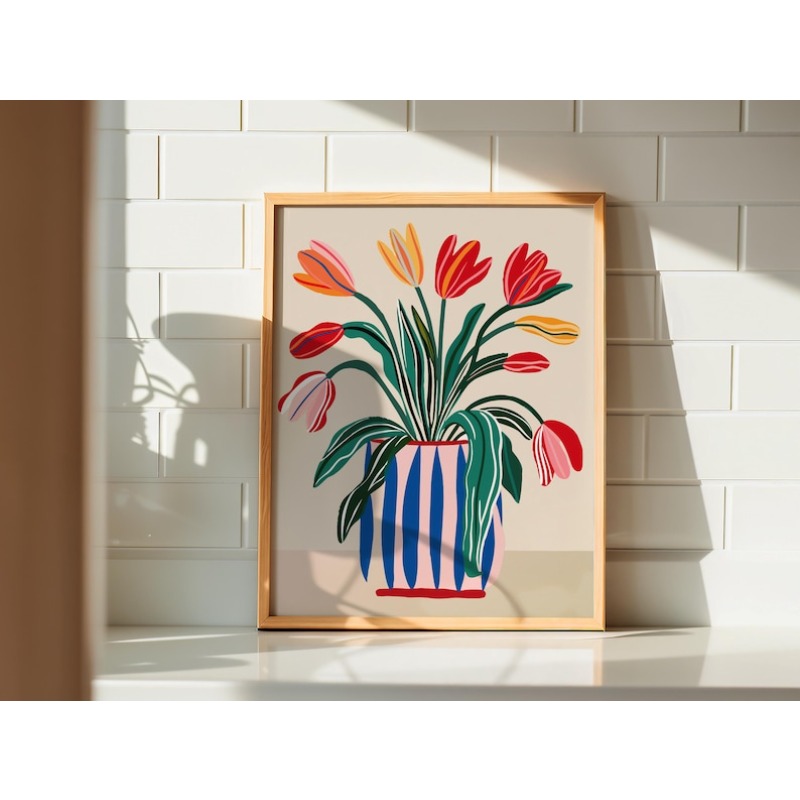 2pcs Tulip Flowers Canvas Wall - Flower Girl Basket incelemesi ve fiyatı
