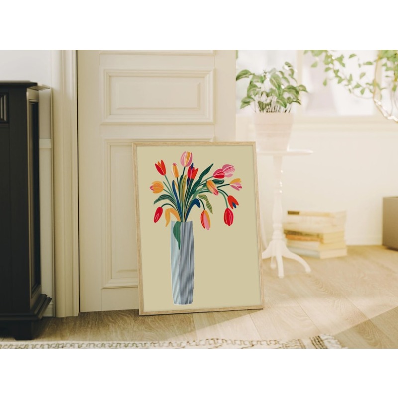 2pcs Tulip Flowers Canvas Wall - Flower Girl Basket incelemesi ve fiyatı