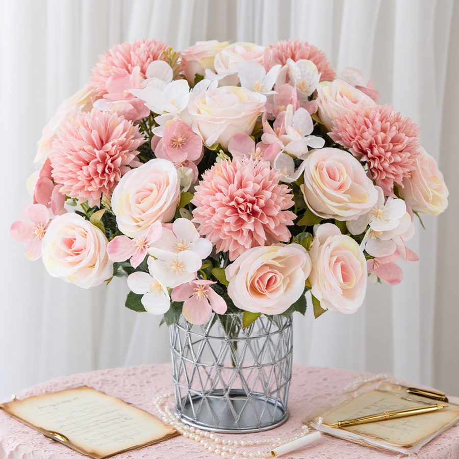 1/4pcs Artificial Flower Rose  - Flower Girl Basket incelemesi ve fiyatı