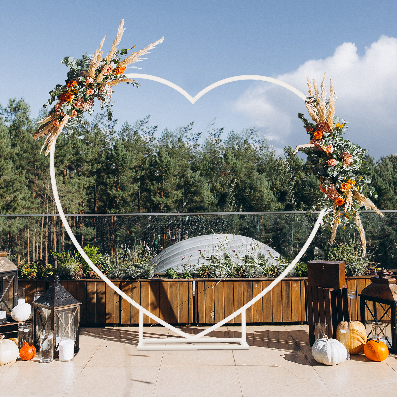 Heart Shaped White Metal Ballo - Wedding Balloon Arch incelemesi ve fiyatı