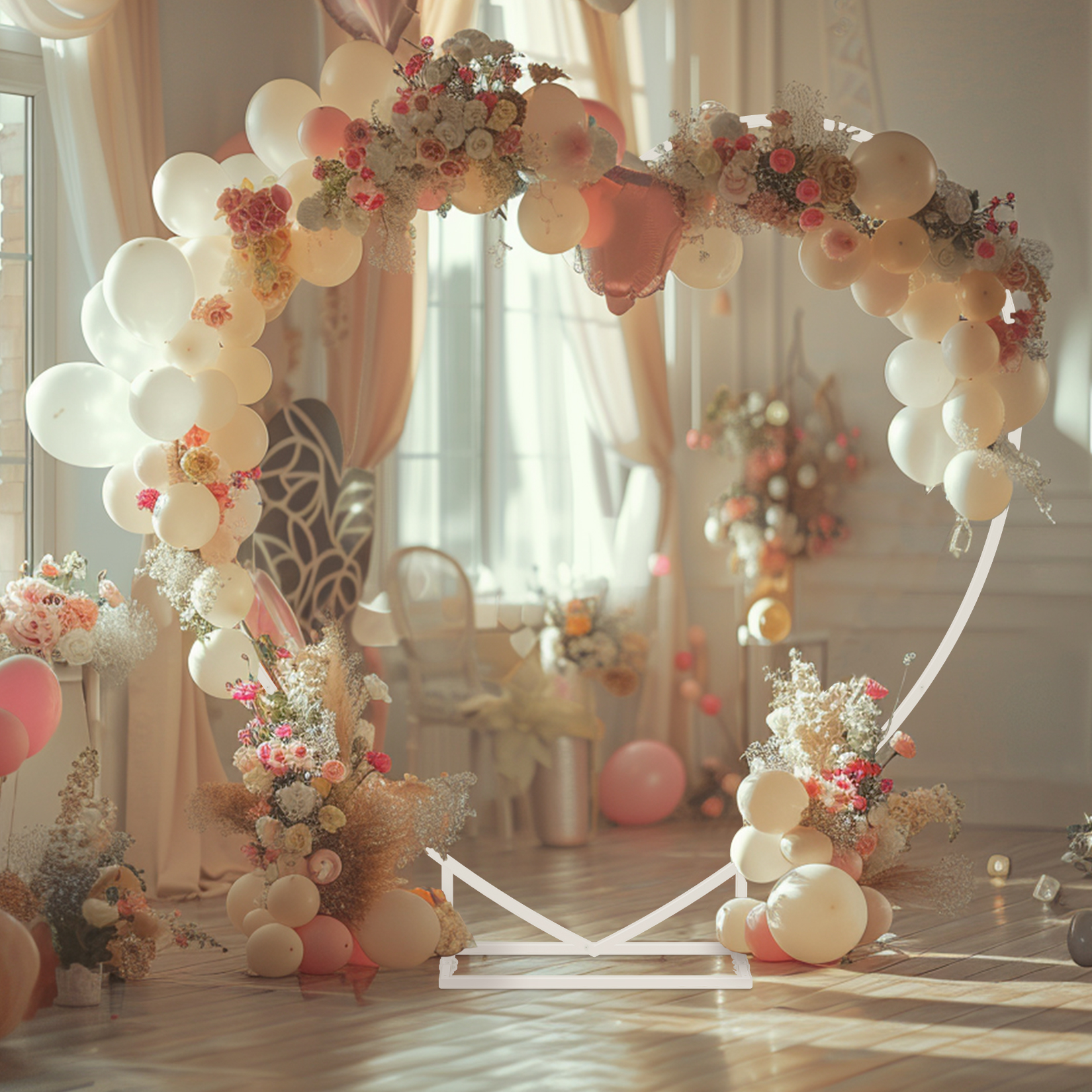 Heart Shaped White Metal Ballo - Wedding Balloon Arch incelemesi ve fiyatı