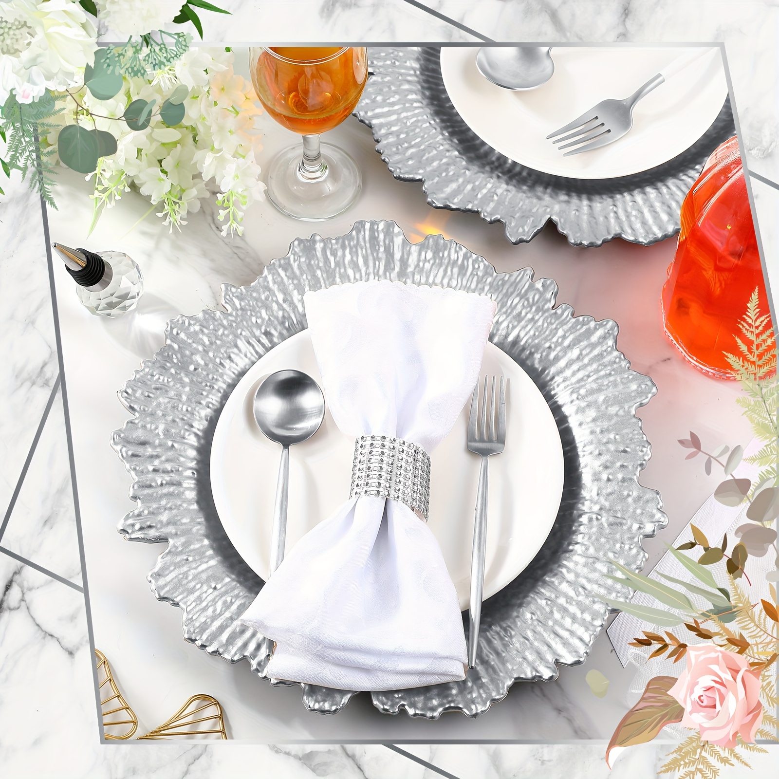 100pcs Reef Charger Plates Bul - Wedding Supply In Bulk incelemesi ve fiyatı