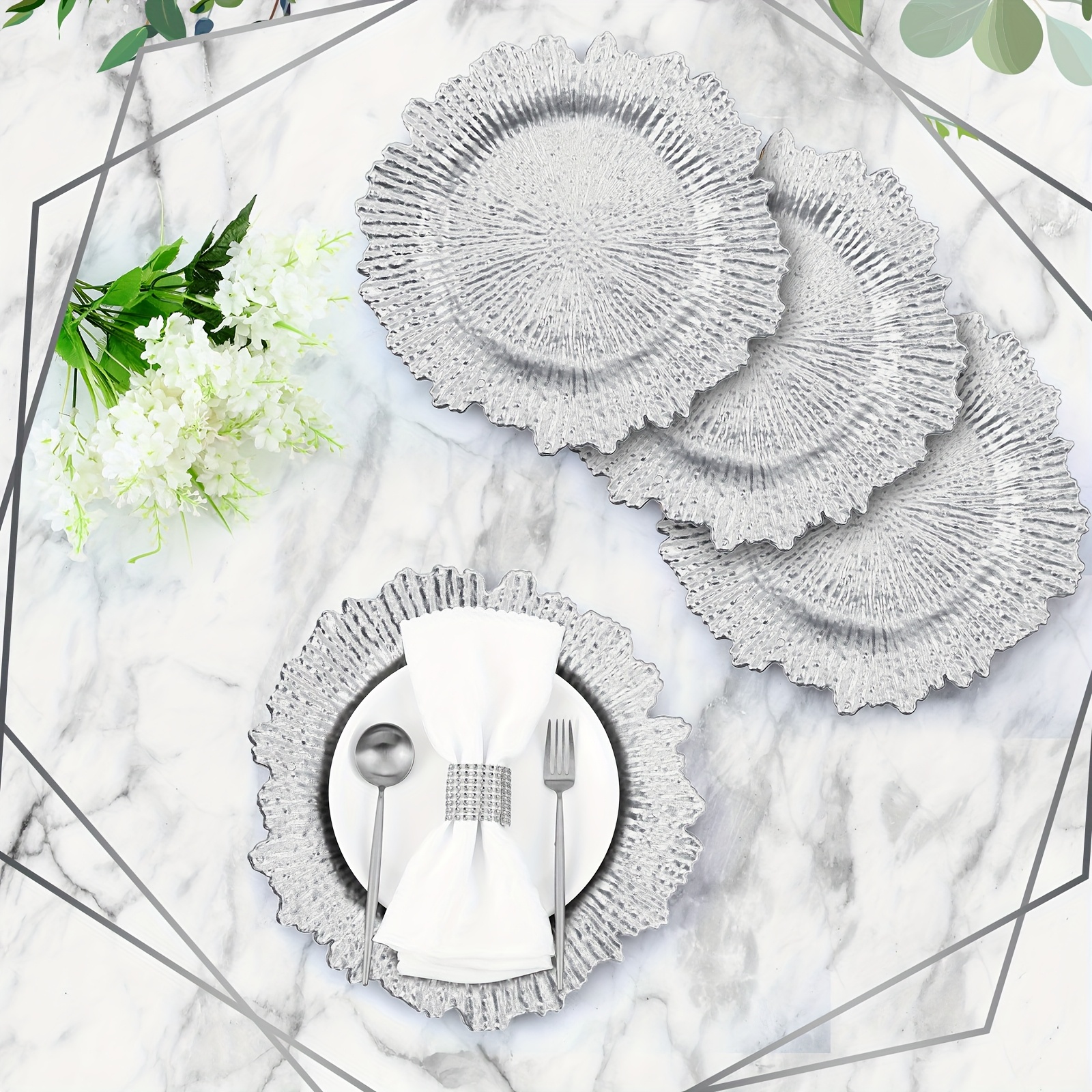 100pcs Reef Charger Plates Bul - Wedding Supply In Bulk incelemesi ve fiyatı