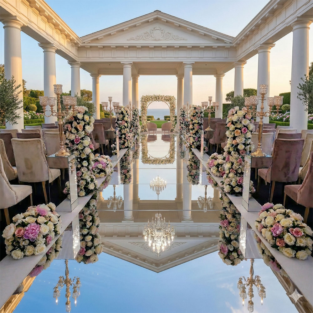White Mirrored Floor Wedding A - Aisle Runner White incelemesi ve fiyatı
