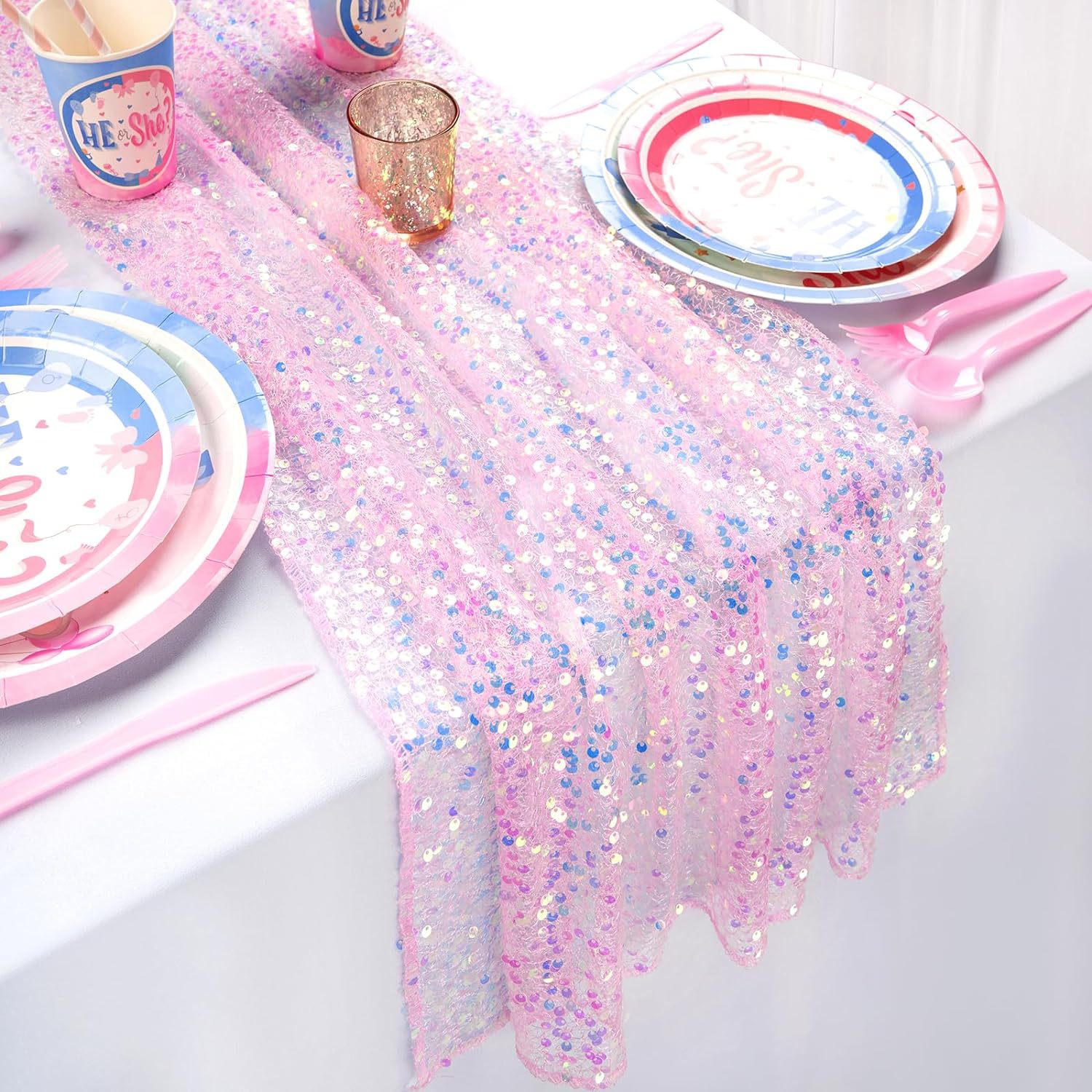 Glitter Iridescent Sequin Tabl - Table Runner Sequin incelemesi ve fiyatı