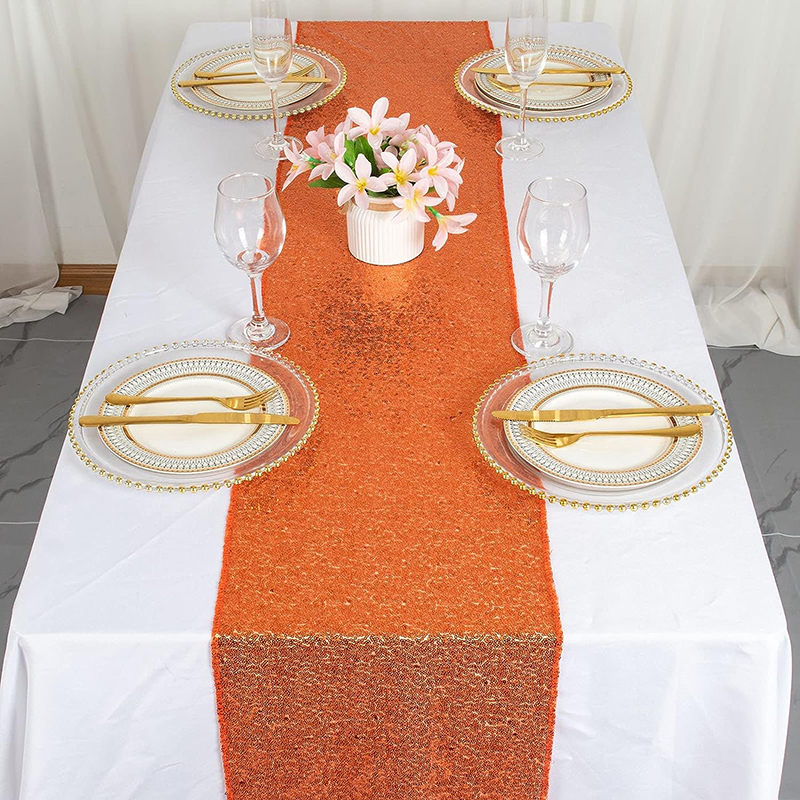 Orange Sequin Table Runner for - Table Runner Sequin incelemesi ve fiyatı
