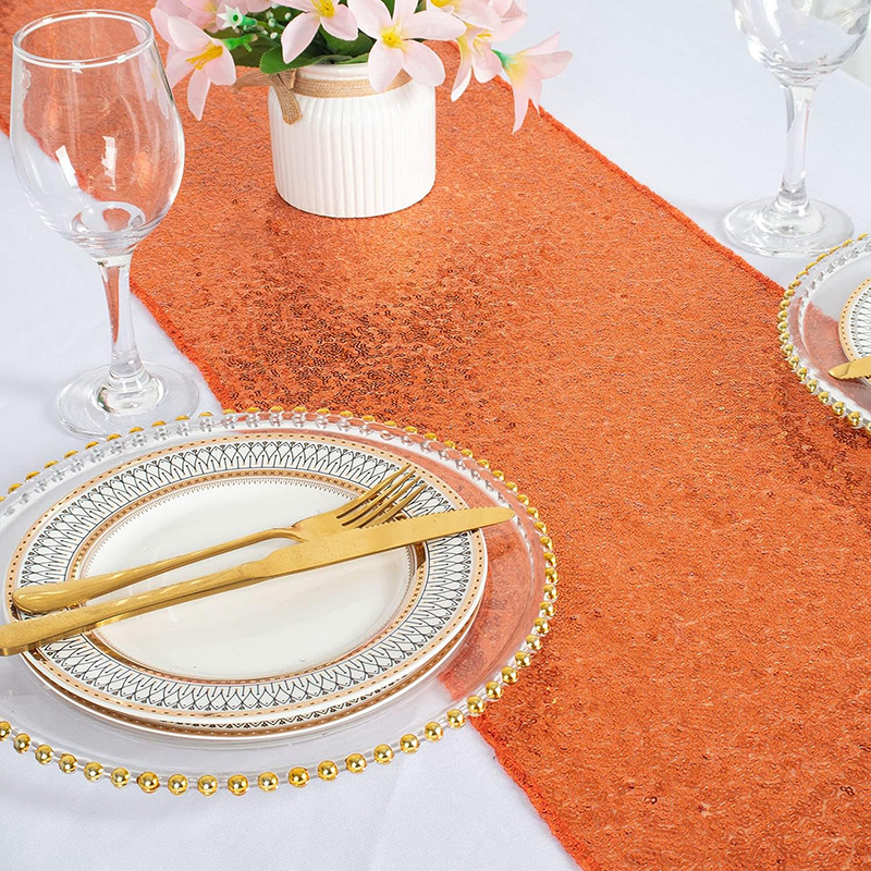 Orange Sequin Table Runner for - Table Runner Sequin incelemesi ve fiyatı