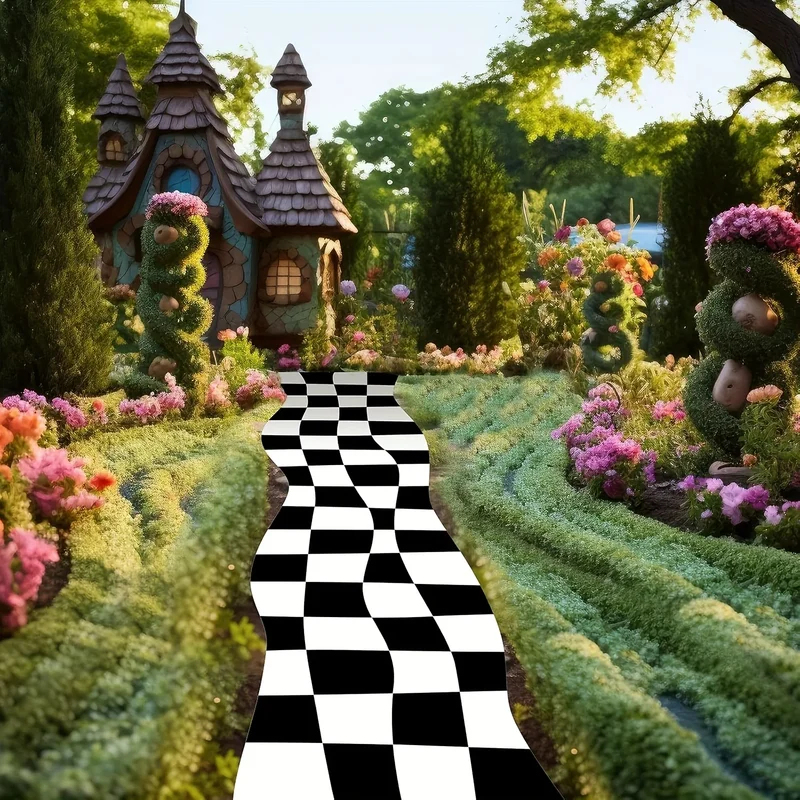 VIKAMA Black White Checkered R - Aisle Runner White incelemesi ve fiyatı