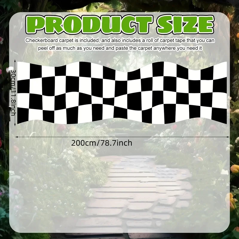 VIKAMA Black White Checkered R - Aisle Runner White incelemesi ve fiyatı