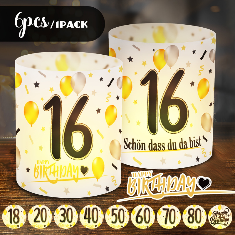 6 pcs. Black Gold Birthday Tab - Table Number Gold incelemesi ve fiyatı