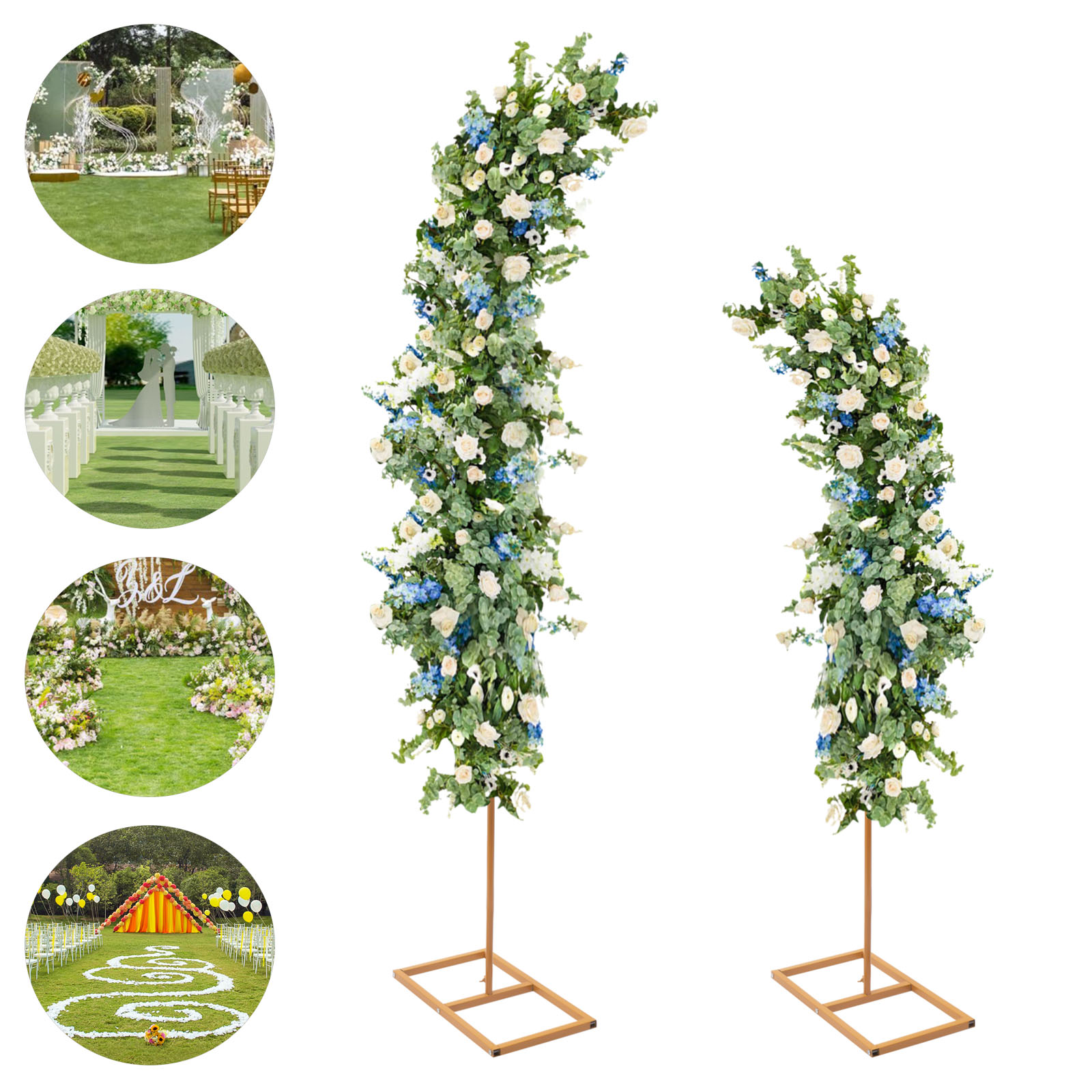 Set of 2 | Gold Metal Curved T - Wedding Balloon Arch incelemesi ve fiyatı
