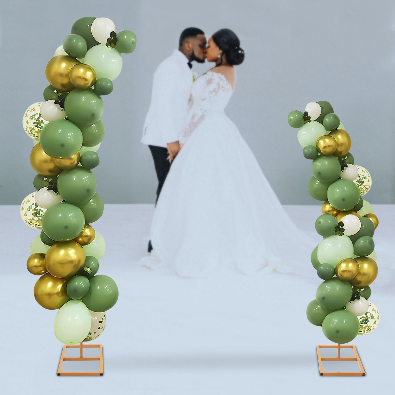 Set of 2 | Gold Metal Curved T - Wedding Balloon Arch incelemesi ve fiyatı